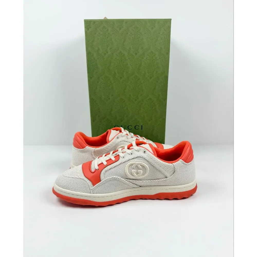 Size 8US - Gucci MAC80 White Orange Sneakers NEW